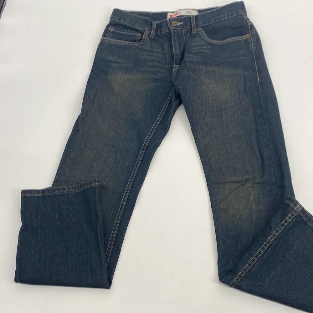Levi's Boys 16 Reg Dark Wash Stretch Cotton 511 Skinny Denim Jeans Blue Size 28x